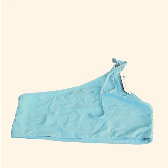 NEW Lovers + Friends Bikini Top Revolve Nimah Blue One Shoulder Tie Size M - Picture 6 of 9